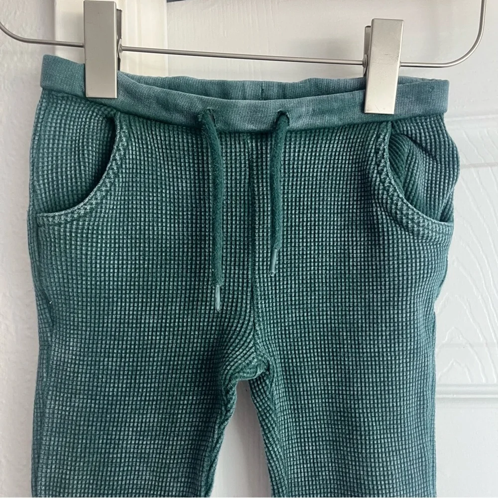 Cotton On Kids Teal Waffle Knit Flare Wide Leg Pants Leggings